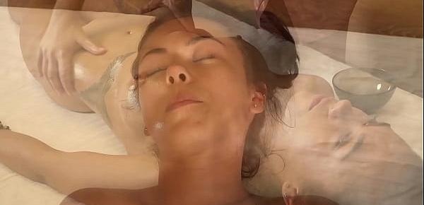 Orgasms caused by lesbian pussy massage